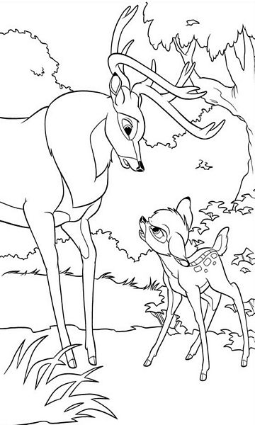 kolorowanka Bambi malowanka do wydruku Disney z bajki dla dzieci nr 60